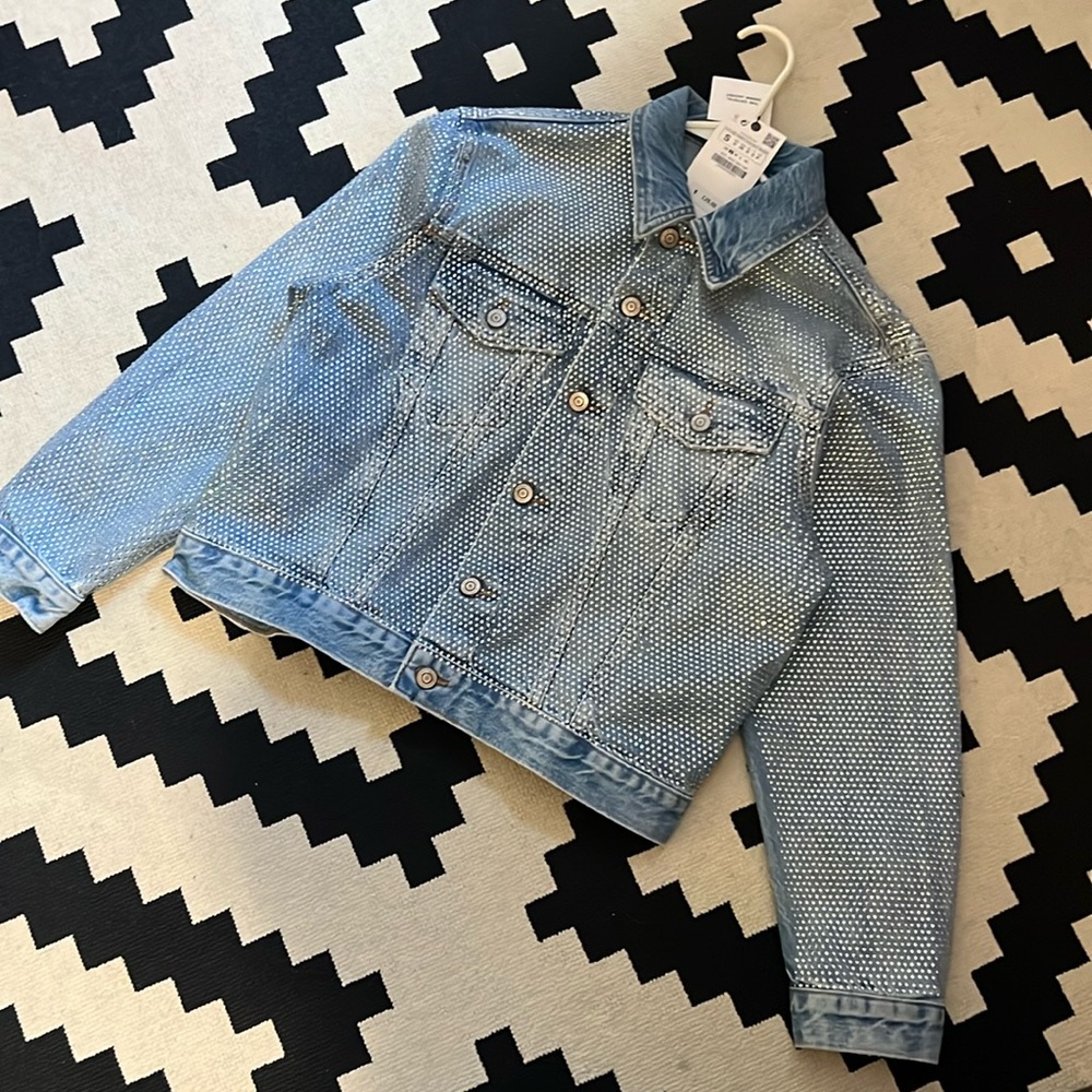 Zara Rhinestone Jean Jacket - Picture 7 of 10